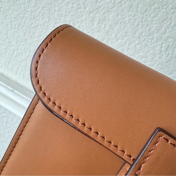 Gold Brown Verso 25 Foldover Convertible Crossbody Bag Halzan Saddle S10 - Picture 5 of 16